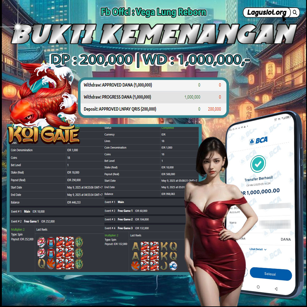 LAGUSLOT Bukti Kemenangan Habanero Koi Gate